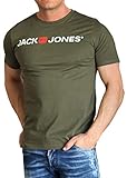 JACK & JONES Herren JJECORP Logo Tee SS Crew Neck NOOS T-Shirt, Grün (Olive Night Detail: Slim Fit), Larg