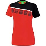 ERIMA Damen T-shirt 5-C, rot/schwarz/weiß, 40, 1081912