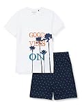 Schiesser Jungen kurzer Schlafanzug - Organic Cotton, Weiss, 140