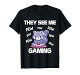 Gaming-Katze – They See Me Gaming – lustiger süßer Gamer T-S