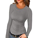 Oberteile Damen Elegant Sexy Winter Schwarz Lang große größen Bauchfrei eng Langarm Lässig Tuniken Blusen Longblusen und Tuniken Sale Party Frauen Sexy Top T Shirt Tunika Pulli Vintage Lang