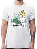 Karneval & Fasching Kostüm Outfit - Zahnfee Kostüm - L - Weiß - Geschenk - L190 - Tshirt Herren und Männer T-S