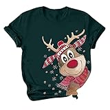 Weihnachten Kaputzenjacke Damen Pullover weinrot Damen XXL Tshirt Damen lang Oversize Shirt Damen Langarm Batik Shirt Damen musselin Bluse lässige Pullover Damen Leoparden Sw