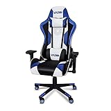 VADIM Gaming Stuhl Bürostuhl Gamer Ergonomischer Stuhl Einstellbare 2D Armlehne Lendenkissen Drehstuhl Racing PU Leder hohe Rückenlehne Einstellbarer Neigungswinkel 155°，150kg Belastbark