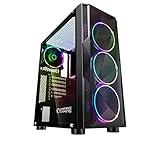 EMPIRE GAMING – Diamond - PC-Gehäuse Gamer- ARGB Mittelgroßer Gehäuseturm ATX – Fassade aus Diamant Plexiglas und Seitentür aus Sicherheitsglas – 4 Ventilatoren 5 Volts LED RGB Adressierbar 120