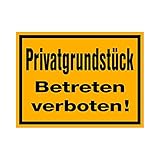 PRIVATGRUNDSTÜCK (1 ST) 1,5MM HINWEISSCHILDER KUNSTSTOFF 30CM 40CM GELB