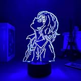 3D Nachtlicht,3D Illusion Lampe 3D Anime Lampe Tokyo Ghoul Juuzou Suzuya Led nachtlicht für Kinder Schlafzimmer Dekor Lampe manga Geburtstag Geschenk nachtlicht Tischlampe 7 Farben berü