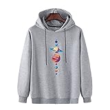XDJSD Herren Pullover Hoodie Herren Große Größe Sweatshirt Paar Pullover Herren Langarm Damen Pullover Planet Print Pullover Kapuzenp