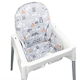 ZARPMA Sitzbezüge für IKEA Antilop Hochstuhl, Oberfläche aus Baumwolle und Baumwolle gepolstert, Waldmuster, faltbar, Baby Hochstuhlbezug(Grauer Wald)