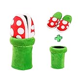 Piranha Plants Plush Home Wear Hausschuhe Cannibal Flower Shape Cosplay Schuhe/Dot Muster Hausschuhe Loafer mit Pipe Topflappen für Erwachsene Teens Home Schuhe Weihnachtsgeschenk