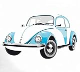 BRISA VW Collection - Großes & Stylishes selbstklebendes Volkswagen Wand-Tattoo-Aufkleber-Dekoration-Poster, mehrteilig VW Käfer (Blau/Weiß)