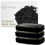 Aktivkohle Schwarze Seife Festes Duschgel Naturkosmetic Dusch Seife Vegan Black Bar Soap Peppermint Oil Haut Reiniger Körper Gesicht und Hand Shea Butter Pickel Entfernen Anti Akne Männer Frauen 342g