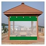 PLOEA wasserdichte Transparente Plane PVC-Vorhangplane für Den Außenbereich Staubdichte Regenschutzplane Balkon Pergola Regenvorhang mit Ösen (Color : Clear Green, Size : 1.7x2m)