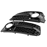 Nebelscheinwerfer Gitter A4 2011 - Stoßstange Nebelscheinwerfer Grill für A4,Glossy Black Auto Grill Kühlergrill Stoßstangeng
