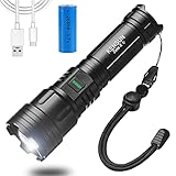 XHP70.2 LED Taschenlampe Extrem Hell 10000Lumen,Mini Taschenlampe LED USB Aufladbar 26650 Batterie Enthalten,5 Modi Zoombare,IPX67 Wasserdicht Taschenlampe für Camping Outdoor Wandern Notfall Jag