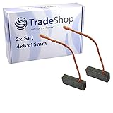 2x Trade-Shop Motorkohlen Kohlebürsten 4 x 6 x 15mm 12-24 Volt für verschiedene KFZ-Motoren Rolltor Garagentor Antriebe Lichtmaschine Verdeck