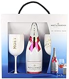 Moet & Chandon Ice Imperial Rosé Champagner Geschenk Set mit 2 Gläsern (weiss / gold) und einer Champagner Flasche (1 x 0.75 l)