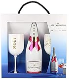 Moet & Chandon Ice Imperial Rosé Champagner Geschenk Set mit 2 Gläsern (weiss / gold) und einer Champagner Flasche (1 x 0.75 l)