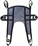 RZM Doppellagiger Patienten-Hebebühne, geteilte Beinschlinge, Tragegurt für Einpersonen zum Hoch- und Abtragen von Treppen, bis 204 kg (Farbe: schwarzes Schlüsselband)