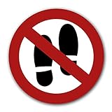 5 Stück Betreten der Fläche verboten Aufkleber Ø 9,5cm Nicht drauftreten Sticker Schild Verbotszeichnen mit UV Schutz für Außenbereich Innenb