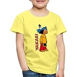 Spreadshirt Yakari Stehend Logo Kinder Premium T-Shirt, 110-116, Gelb