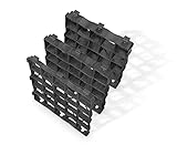 Rasengitter aus recyceltem Kunststoff ECO GRID X5 - Abmessung: ca. 330 x 330 mm - 1 Stück - Nutzhöhe: 48 mm - Belastbarkeit unbefüllt: 175 t/m²