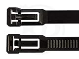Kabelbinder wiederlösbar 7,5 x 300 mm schwarz, 100 Stück