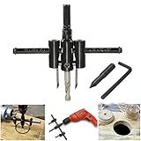 Settoo Einstellbare Kreis Lochschneider Saw Kit,30-200 mm Verstellbarer Kreislochschneider für Holzlochsäge, Kreissäge, Heimdek
