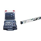 Bosch Professional Profi Handwerker-Set (Schraubendreher, Zangen, Maßband, Wasserwaage, Klappmesser, weitere 19 Teile, in L-Case) & Wasserwaage 60 cm (rundum ablesbar, Aluminium Gehäuse)