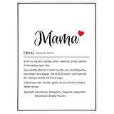 Personalisiertes Poster-Mama Definition Poster-Geburtstagsgeschenk für Mama - Wandbilder Wohnzimmer (A3, Mama)