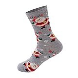 1 Paar Hohe Socken Bunt Weihnachten Drucken Strümpfe Damen Schwarz Socken Damen Lustig Socken Damen Warm Kuschelig Lang Rot Damen Winter Nette Plüsch Weihnachtsdruck Socken Super Weiche Warme Sock