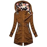 KGLHTYU Damen Sweatshirt mit Reißverschluss Sweatjacke Mit Kapuze Übergangsjacke Herbst Kapuzenjacke Langarm Kapuzenpullover Zipper Hoodie Kapuzenpulli Lang Pullover mit Kapuze und Tasche Sprotjack