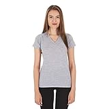 Minus33 Merino Wool 22V1 Woolverino Damen Micro V-Ausschnitt Aschgrau S