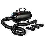 AYITOO YITOO Hundefön Hundet Dryer Pet Dryer Pet Dryer Tierfön Dog Pet Grooming Hair Dryer Grooming Pet 2400W Blower Low Noise Adjustable Heat and Speed (Schwarz)