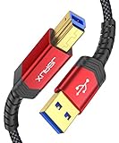 JSAUX USB 3.0 B Kabel [2M, 5Gbps] USB A auf USB 3 Typ B Kabel Nylon Geflochten Kompatibel mit Dockingstation, USB 3.0 Hub, Externen Festplatten, Scanner, Drucker usw R