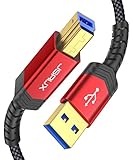 JSAUX USB 3.0 B Kabel [2M, 5Gbps] USB A auf USB 3 Typ B Kabel Nylon Geflochten Kompatibel mit Dockingstation, USB 3.0 Hub, Externen Festplatten, Scanner, Drucker usw R