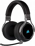 Corsair Virtuoso RGB Wireless High-Fidelity Gaming Headset (Slipstream Technologie, 7.1 Surround Sound, iCUE RGB, für PC, Xbox One, PS4, Switch und Mobilgeräte) carbon (Generalüberholt)