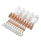 Zhuton6551 60 Stück/Set Keramik + Rotkupfer Luft-Plasmaschneider Verbrauchsmaterialien verlängerte Spitze Düsen Elektrode kompatibel mit PT31 LG40 Taschenlampe CUT-5 (Kaliber : 15 mm)