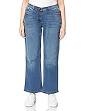 Ulla Popken Damen Jeanshose mit Stickerei an Seitennaht Jeans, Blue Denim, 46