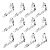 Sebaoyu Tischdeckenklammern 12 Stück, Tischtuchklammern Edelstahl, Tischklammern, Tischdeckenhalter, 7,2 x 5,5 cm, für Dicke 4,5 cm, Tischdeckenklammer für Picknicks, Partys, Hochzeiten (B)