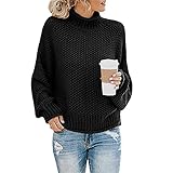 WAQD Rollkragenpullover Damen Strickpullover Stretch Pullover Feinstrick Elegant Strickpulli Langarm Rolli Sweater für Herbst Winter Frauenpullover für den Winter Pullover Damen für Frauen B