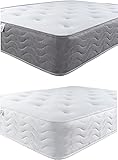 Aspire Beds 25,4 cm tief, 2-lagig, Quad Comfort Natural Eco Füllungen & AC Aspire-Cool Touch getuftete Schlaffläche Hybrid 1000 Taschenfederkernmatratze, weißer Rand, Shorty (76 x 150 cm)