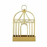 Vogelkäfigform Mückenspulenhalter, Retro Eisen Mückenspulenbrenner Tragbarer feuerfester Weihrauchhalter Metallmückenschalenrahmen (Gold)