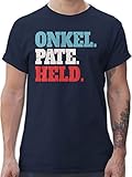 Bruder und Onkel Geschenk - Onkel. Pate. Held. - bunt - L - Navy Blau - Patenonkel - L190 - Tshirt Herren und Männer T-S