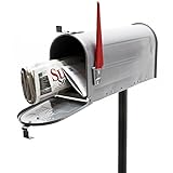 US Mailbox Briefkasten Amerikanisches Design silberfarben mit passendem Standfuß