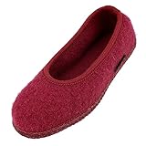 HAFLINGER Slipper Marina Filzpantoffel Hausschuh Ballerina Burgund, Gr. 41