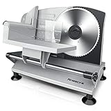 Anescra Allesschneider Elektrisch mit 170mm rostfreies Edelstahlmesser, 0-15mm einstellbare Dicke, abnehmbares Design, Brotschneidemaschine für den Heimgebrauch für Aufschnitt/Käse/Brot/Gemüse, 150W…