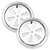 everlar® 2 x Edelstahl Lüftungsrosette Ø 125 mm I Qualitäts Kiemenblech Doppelpack I Grill Lüftungsschieber für Smoker, Boot, Camper, Haus u.v.a. I Verschließbarer Rundlü