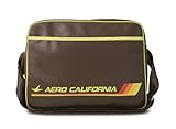 Logoshirt® Aero California Umhängetasche I Airline Schultertasche I Retro-Sporttasche aus robustem Kunstleder I verstellbarer Schultergurt & Metallstollen I 2 Fächer I lizenziertes Desig