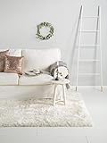 benuta Shaggy Hochflor Teppich Lea Weiß 140x200 cm | Langflor Teppich für Schlafzimmer und W